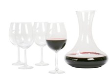 Weinkaraffe + 4 Rotweingläser
