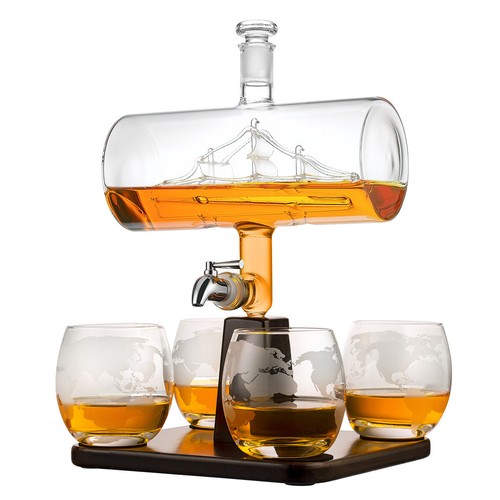 Whisky set karaffe 1000ml mit - karaffe,
