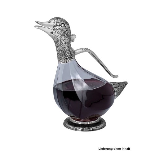 Wein dekanter ente versilbert - ente,